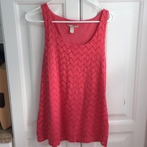 Coral Banana Republic crochet tank top
