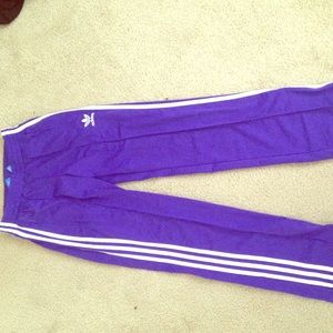 Purple Adidas pants