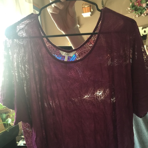 Pac sun Kira brand purple lace back tee