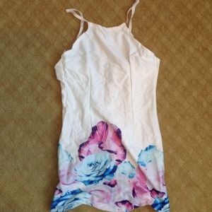 White floral bodycon dress