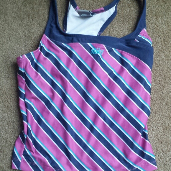 Nike tankini top blue pink navy
