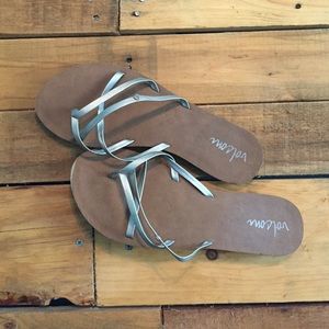 Silver Volcom strappy sandals