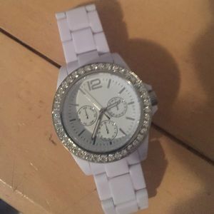 White diamond watch