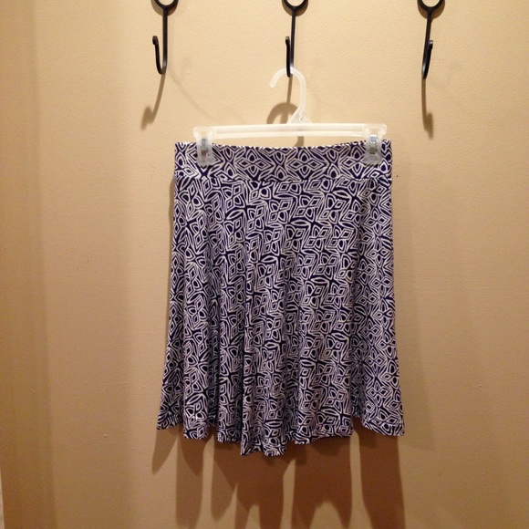 LOFT Purple Patterned Skirt