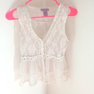 Button up lace blouse