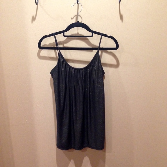 Gold Sparkled Black Top from Express