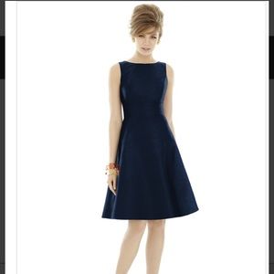 Alfred Sung dress - Peau di Soie in Midnight