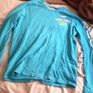 long sleeve blue Hollister shirt, never worn