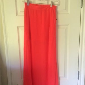 Long bright pink Maxi skirt