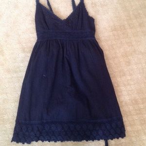 Crochet navy dress