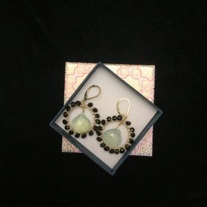 🎉Handmaiden gold earrings with onyx and jade 🎉