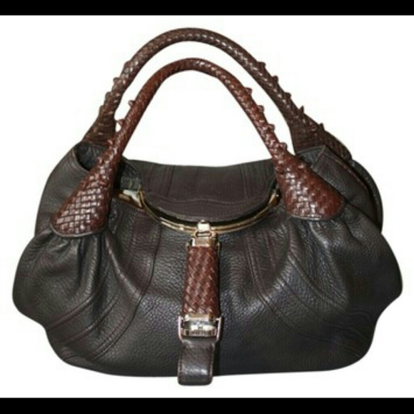 SOLD!!! Fendi Dark Brown Leather Spy Bag