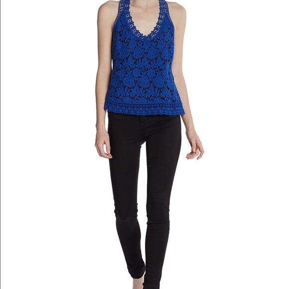 Madison Marcus Blue Lace Top