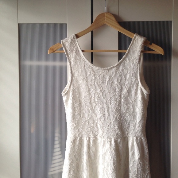 White Lace Bow Dress