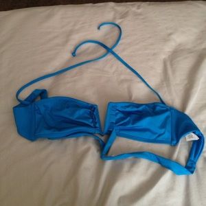 blue bikini top, never worn