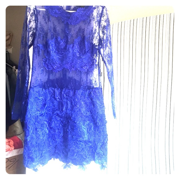 Lace cobalt dress