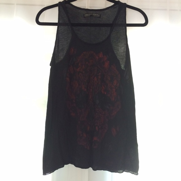 AllSaints Rose Skull Tank