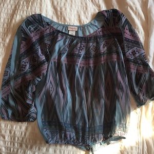 Blue patterned shirt