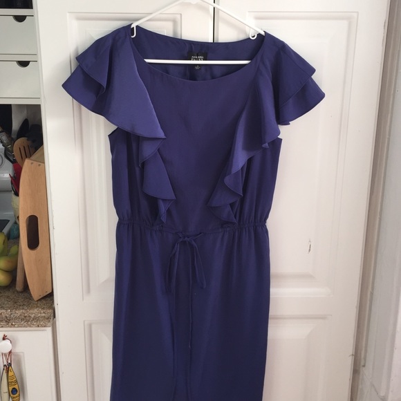 Midnight blue ruffle sleeve dress