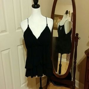 Ruffle spaghetti strap top