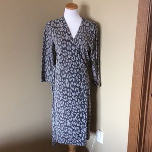 Classic Grey animal print wrap dress