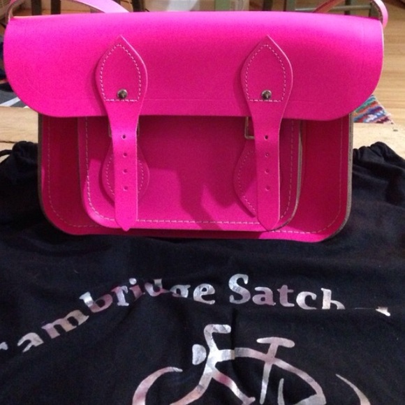 11" Cambridge Satchel Company - Neon Pink - Picture 1 of 1