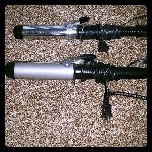 Curling irons with two tanning lotions