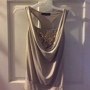 Gold racerback tank top