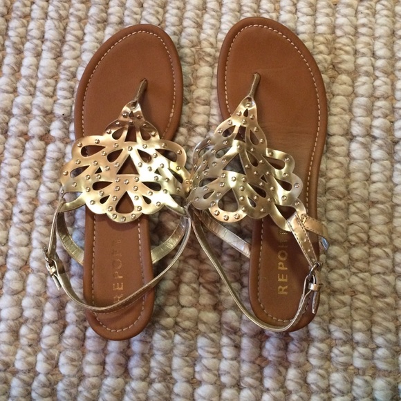 Gold Sandals with a little heel