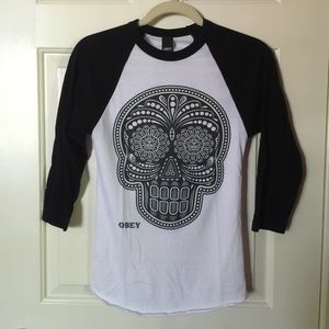 Obey Black Baseball Tee