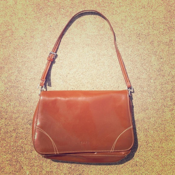 Little brown vinyl purse