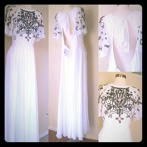 Asos flutter sleeve Maxi dress w/ beaded