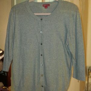 Heather grey 3/4 sleeve cardigan