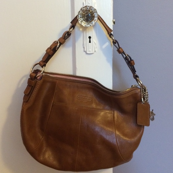 Coach camel colored hand bag