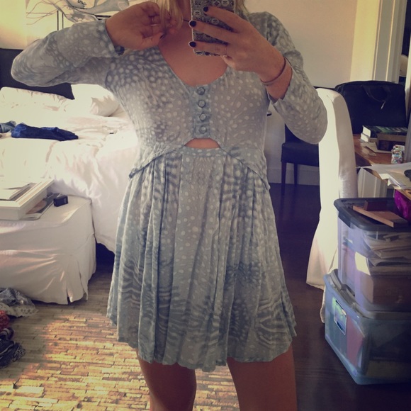 Tallow baby blue cut out dress