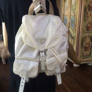 prada white backpack