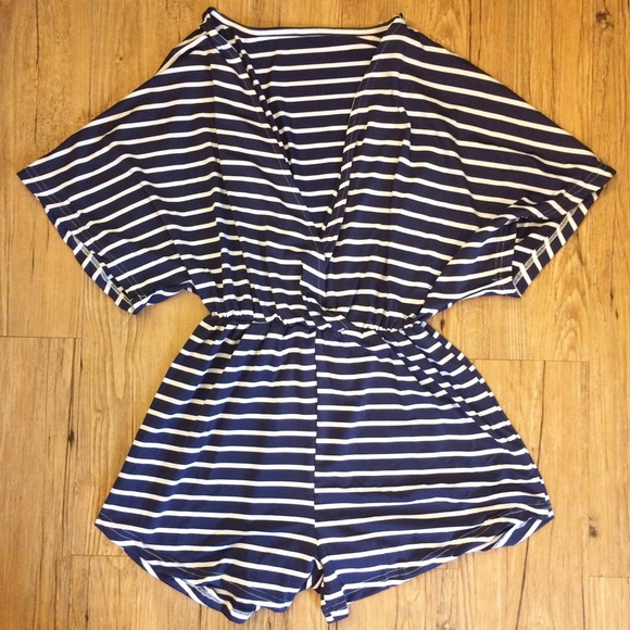 **Brand New** Navy Striped Romper