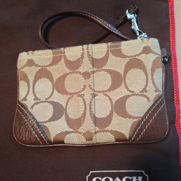 Coach Signature Fabric Wristlet - Picture 1 of 2