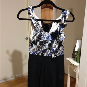 BCBG cocktail dress with black broche accent -  2