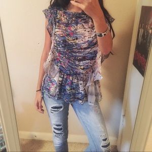 Paint Splattered Artsy Flowing Top