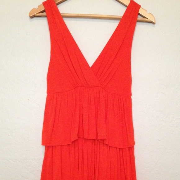 J Crew orange ruffled dress