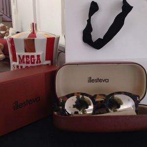 NEW Illesteva matte tortoise+mirrored sunglasses
