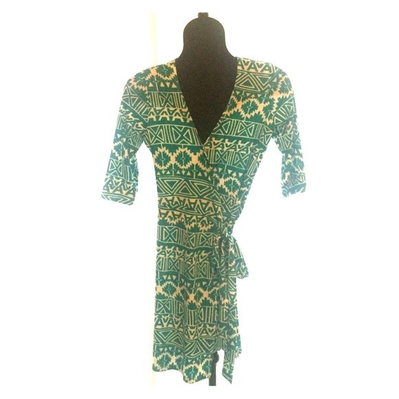 Turquoise Aztec wrap dress - Picture 1 of 1