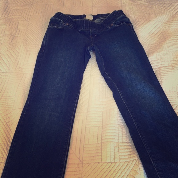 Old navy maternity woven waistband dark wash jeans
