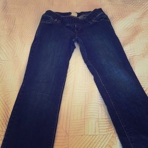 Old navy maternity woven waistband dark wash jeans