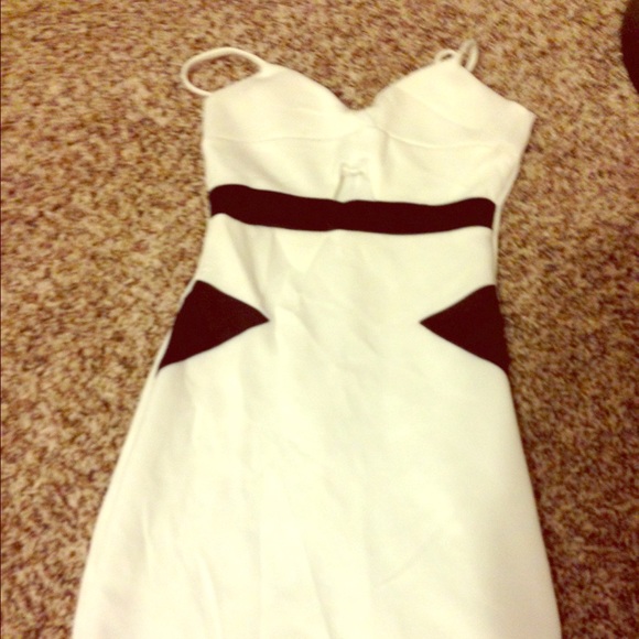 American apparel mini white and black dress