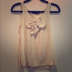 Cream Tank with Bow