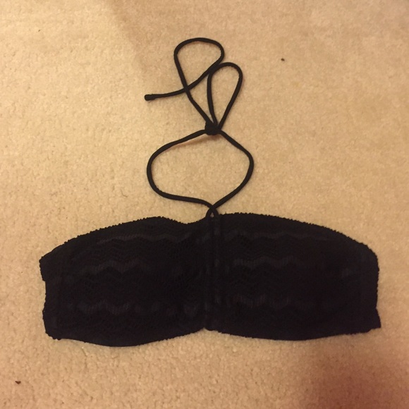 Black lace swim top