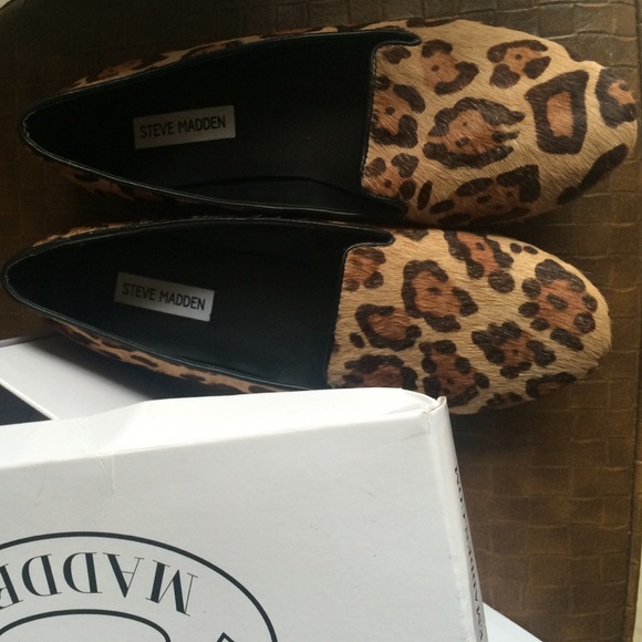 Calf hair leopard print flats