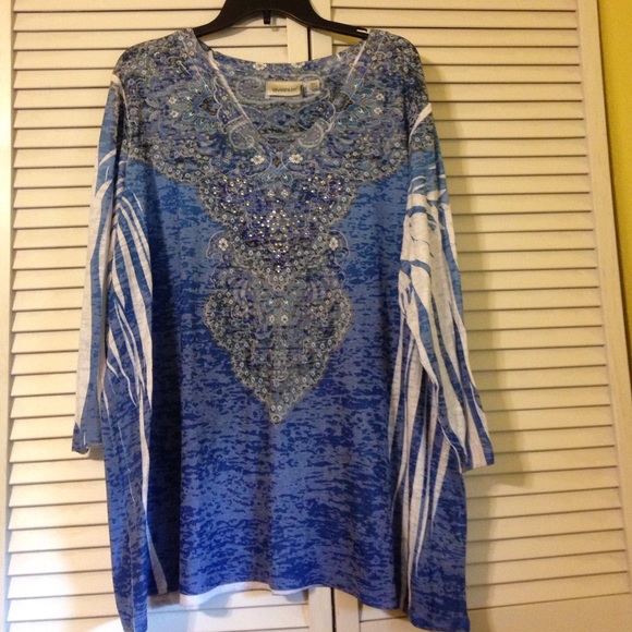 Beautiful Blue with silver embellishment.